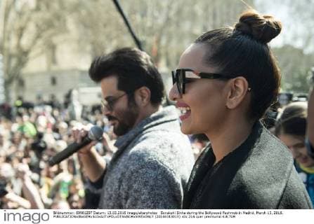 Sonakshi Sinha during the Bollywood flashmob in Madrid, March 13, 2016.  (20160313015)