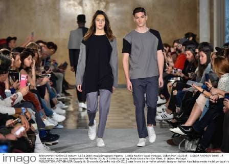 Lisboa Fashion Week Portugal, Lisbon,Mar. 13,2016 - LISBOA FASHION WEEK - A model walks the runway Awaytomars Fall Winter 2016 17 Collection during Moda Lisboa Fashion Week, in Lisbon, Portugal.  Copyright: BrunoxdexCarvalho