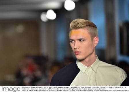 Lisboa Fashion Week Portugal, Lisbon,Mar. 13,2016 - LISBOA FASHION WEEK - A model walks the runway Awaytomars Fall Winter 2016 17 Collection during Moda Lisboa Fashion Week, in Lisbon, Portugal.  Copyright: BrunoxdexCarvalho