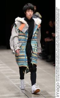 March 14, 2016, Tokyo, Japan - A model displays a creation designed by ha-ha design team during the haha 2016 autumn winter collection in Tokyo on Monday, March 14, 2016 as part of Tokyo fashion week. Tokyo fashion week runs from March 14 through 19.  (lwxa000296)