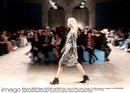 March 13, 2016 - Lisbon, Portugal - A Model presents a creation from SAYMYNAME Fall Winter 2016 2017 collection during the Lisbon Fashion Week on March 11, 2016 in Lisbon, Portugal. Lisbon Portugal  - ZUMAn230