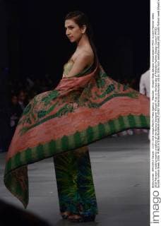 Pakistan : Khaadi Khas designs showcased in PFDC Sunsilk Fashion Week 2016 Pakistani model presents creations of the famous designer Khaadi Khas on the last day of Pakistan Fashion Design Council (PFDC) Sunsilk Fashion Week 2016.  RanaxSajidxHussain