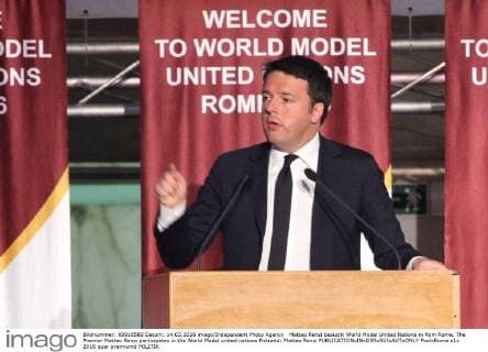 Matteo Renzi besucht World Model United Nations in Rom Rome, The Premier Matteo Renzi participates in the World Model united nations Pictured: Matteo Renzi  PoolxRoma