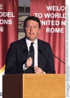 Matteo Renzi besucht World Model United Nations in Rom Rome, The Premier Matteo Renzi participates in the World Model united nations Pictured: Matteo Renzi  PoolxRoma