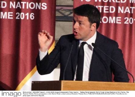 Matteo Renzi besucht World Model United Nations in Rom Rome, The Premier Matteo Renzi participates in the World Model united nations Pictured: Matteo Renzi  PoolxRoma