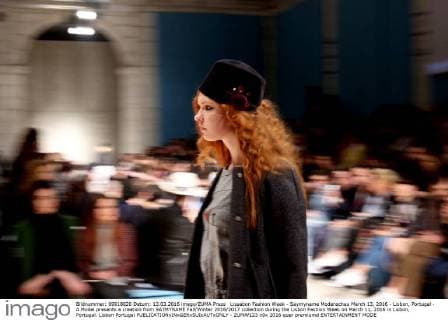 Lissabon Fashion Week - Saymyname Modenschau March 13, 2016 - Lisbon, Portugal - A Model presents a creation from SAYMYNAME Fall Winter 2016 2017 collection during the Lisbon Fashion Week on March 11, 2016 in Lisbon, Portugal. Lisbon Portugal - ZUMAf123