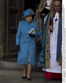 . 14 03 2016. London, United Kingdom. Commonwealth Day. Her Majesty The Queen, leaves Westminster Abbey, after attending the Commonwealth Service on Commonwealth Day.  xDavidxMirzoeffx xi-Imagesx IIM-12190-0021