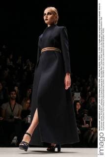 MOSCOW, RUSSIA. MARCH 14, 2016. A model wears a creation during a catwalk show for an autumn-winter 2016 2017 collection by Ksenia Knyazeva at Mercedes-Benz Fashion Week Russia in the Manezh Central Exhibition Hall. Vyacheslav Prokofyev TASS  TS0196F5