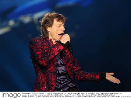 British singer Mick Jagger of The Rolling Stones performs on stage during their concert as part of the America Latina Ole Tour 2016 , at the Foro Sol Arena, in Mexico City, Mexico, 14 March 2016. The Rolling Stones concert in Mexico City !ACHTUNG: NUR REDAKTIONELLE NUTZUNG!  MEX31 20160315-635936199742170750