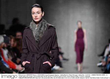Lisboa Fashion Week Portugal, Lisbon,Mar. 13,2016 - LISBOA FASHION WEEK - A model walks the runway Luis Carvalho Fall Winter 2016 17 Collection during Moda Lisboa Fashion Week, in Lisbon, Portugal.  Copyright: BrunoxdexCarvalho
