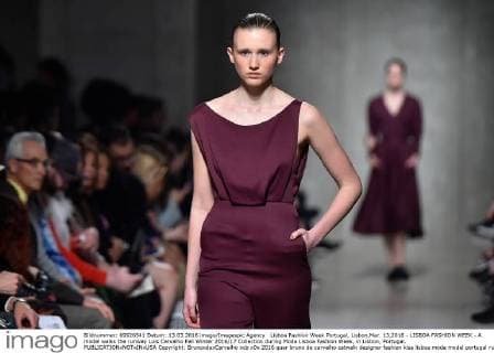 Lisboa Fashion Week Portugal, Lisbon,Mar. 13,2016 - LISBOA FASHION WEEK - A model walks the runway Luis Carvalho Fall Winter 2016 17 Collection during Moda Lisboa Fashion Week, in Lisbon, Portugal.  Copyright: BrunoxdexCarvalho
