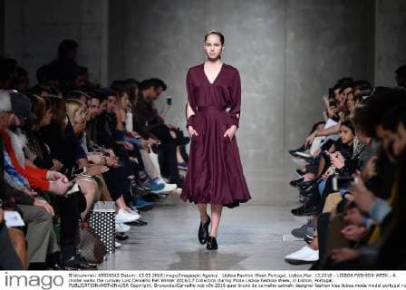 Lisboa Fashion Week Portugal, Lisbon,Mar. 13,2016 - LISBOA FASHION WEEK - A model walks the runway Luis Carvalho Fall Winter 2016 17 Collection during Moda Lisboa Fashion Week, in Lisbon, Portugal.  Copyright: BrunoxdexCarvalho