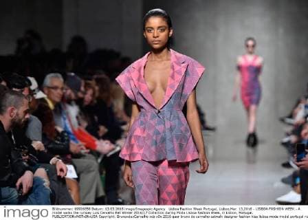 Lisboa Fashion Week Portugal, Lisbon,Mar. 13,2016 - LISBOA FASHION WEEK - A model walks the runway Luis Carvalho Fall Winter 2016 17 Collection during Moda Lisboa Fashion Week, in Lisbon, Portugal.  Copyright: BrunoxdexCarvalho