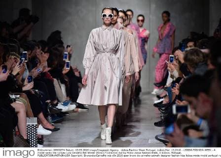 Lisboa Fashion Week Portugal, Lisbon,Mar. 13,2016 - LISBOA FASHION WEEK - A model walks the runway Luis Carvalho Fall Winter 2016 17 Collection during Moda Lisboa Fashion Week, in Lisbon, Portugal.  Copyright: BrunoxdexCarvalho