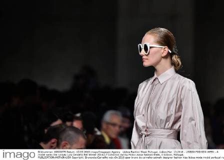 Lisboa Fashion Week Portugal, Lisbon,Mar. 13,2016 - LISBOA FASHION WEEK - A model walks the runway Luis Carvalho Fall Winter 2016 17 Collection during Moda Lisboa Fashion Week, in Lisbon, Portugal.  Copyright: BrunoxdexCarvalho
