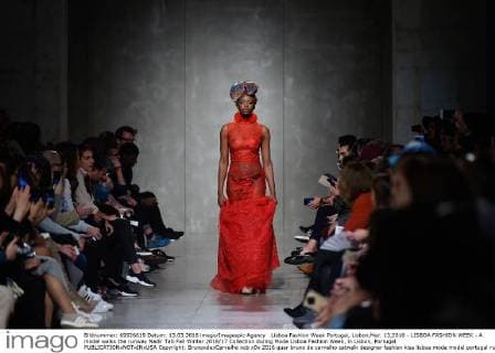 Lisboa Fashion Week Portugal, Lisbon,Mar. 13,2016 - LISBOA FASHION WEEK - A model walks the runway Nadir Tati Fall Winter 2016 17 Collection during Moda Lisboa Fashion Week, in Lisbon, Portugal.  Copyright: BrunoxdexCarvalho