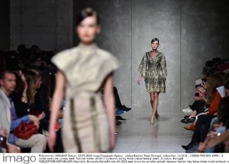Lisboa Fashion Week Portugal, Lisbon,Mar. 13,2016 - LISBOA FASHION WEEK - A model walks the runway Nadir Tati Fall Winter 2016 17 Collection during Moda Lisboa Fashion Week, in Lisbon, Portugal.  Copyright: BrunoxdexCarvalho