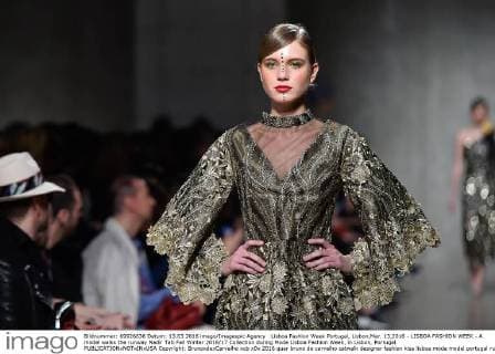 Lisboa Fashion Week Portugal, Lisbon,Mar. 13,2016 - LISBOA FASHION WEEK - A model walks the runway Nadir Tati Fall Winter 2016 17 Collection during Moda Lisboa Fashion Week, in Lisbon, Portugal.  Copyright: BrunoxdexCarvalho