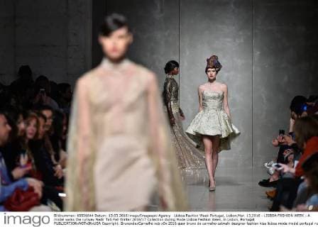 Lisboa Fashion Week Portugal, Lisbon,Mar. 13,2016 - LISBOA FASHION WEEK - A model walks the runway Nadir Tati Fall Winter 2016 17 Collection during Moda Lisboa Fashion Week, in Lisbon, Portugal.  Copyright: BrunoxdexCarvalho