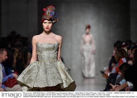 Lisboa Fashion Week Portugal, Lisbon,Mar. 13,2016 - LISBOA FASHION WEEK - A model walks the runway Nadir Tati Fall Winter 2016 17 Collection during Moda Lisboa Fashion Week, in Lisbon, Portugal.  Copyright: BrunoxdexCarvalho