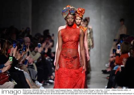 Lisboa Fashion Week Portugal, Lisbon,Mar. 13,2016 - LISBOA FASHION WEEK - A model walks the runway Nadir Tati Fall Winter 2016 17 Collection during Moda Lisboa Fashion Week, in Lisbon, Portugal.  Copyright: BrunoxdexCarvalho