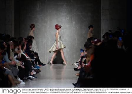 Lisboa Fashion Week Portugal, Lisbon,Mar. 13,2016 - LISBOA FASHION WEEK - A model walks the runway Nadir Tati Fall Winter 2016 17 Collection during Moda Lisboa Fashion Week, in Lisbon, Portugal.  Copyright: BrunoxdexCarvalho
