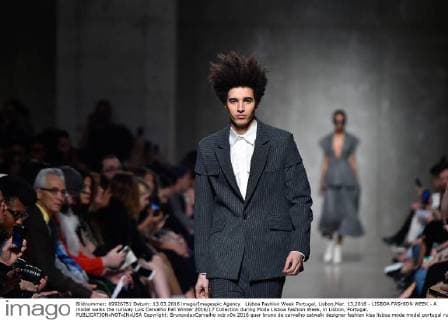 Lisboa Fashion Week Portugal, Lisbon,Mar. 13,2016 - LISBOA FASHION WEEK - A model walks the runway Luis Carvalho Fall Winter 2016 17 Collection during Moda Lisboa Fashion Week, in Lisbon, Portugal.  Copyright: BrunoxdexCarvalho