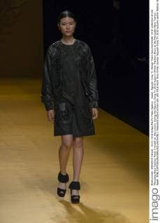 Japan: Nguyen Cong Tri Design Team Autumn Winter 2016 collection at the Mercedes Benz Fashion Week A model on the runway during the Nguyen Cong Tri 2016 Autumn Winter Fashion Show at the Mercedes-Benz Fashion Week.  AlessandroxDixCiommo
