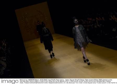 Japan: Nguyen Cong Tri Design Team Autumn Winter 2016 collection at the Mercedes Benz Fashion Week A model on the runway during the Nguyen Cong Tri 2016 Autumn Winter Fashion Show at the Mercedes-Benz Fashion Week.  AlessandroxDixCiommo