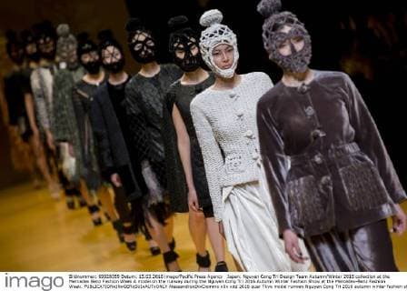 Japan: Nguyen Cong Tri Design Team Autumn Winter 2016 collection at the Mercedes Benz Fashion Week A model on the runway during the Nguyen Cong Tri 2016 Autumn Winter Fashion Show at the Mercedes-Benz Fashion Week.  AlessandroxDixCiommo