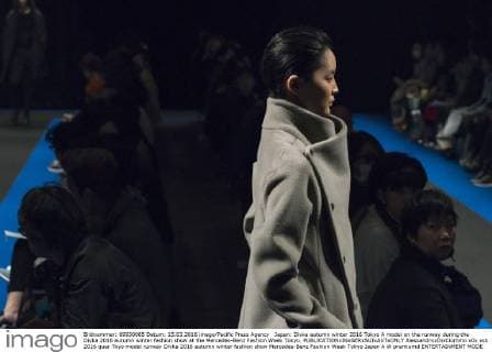 Japan: Divka autumn winter 2016 Tokyo A model on the runway during the Divka 2016 autumn winter fashion show at the Mercedes-Benz Fashion Week Tokyo.  AlessandroxDixCiommo