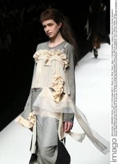 March 16, 2016, Tokyo, Japan - A model displays creation designed by Danish designers Anne Sofie Madsen during her 2016 autum winter collection in Tokyo on Wednesday, March 16, 2016 as a part of Tokyo Fashion Week. Tokyo Fashion Week started here from March 14 through 19.  (lwxa000375)