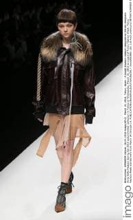 March 16, 2016, Tokyo, Japan - A model displays creation designed by Danish designers Anne Sofie Madsen during her 2016 autum winter collection in Tokyo on Wednesday, March 16, 2016 as a part of Tokyo Fashion Week. Tokyo Fashion Week started here from March 14 through 19.  (lwxa000380)