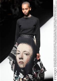 March 16, 2016, Tokyo, Japan - A model displays creation designed by Danish designers Anne Sofie Madsen during her 2016 autum winter collection in Tokyo on Wednesday, March 16, 2016 as a part of Tokyo Fashion Week. Tokyo Fashion Week started here from March 14 through 19.  (lwxa000381)