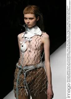March 16, 2016, Tokyo, Japan - A model displays creation designed by Danish designers Anne Sofie Madsen during her 2016 autum winter collection in Tokyo on Wednesday, March 16, 2016 as a part of Tokyo Fashion Week. Tokyo Fashion Week started here from March 14 through 19.  (lwxa000385)