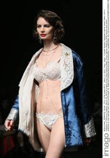 March 15, 2016, Tokyo, Japan - A model displays Japanese lingerie maker Peach John s collection in Tokyo on Tuesday, March 15, 2016 as a part of the Tokyo Fashion Week. Tokyo Fashion Week for 2016 autumn and winter collection is now held her from March 14 through 19.  (lwxa000396)