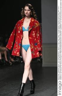 March 15, 2016, Tokyo, Japan - A model displays Japanese lingerie maker Peach John s collection in Tokyo on Tuesday, March 15, 2016 as a part of the Tokyo Fashion Week. Tokyo Fashion Week for 2016 autumn and winter collection is now held her from March 14 through 19.  (lwxa000407)