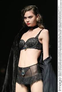 March 15, 2016, Tokyo, Japan - A model displays Japanese lingerie maker Peach John s collection in Tokyo on Tuesday, March 15, 2016 as a part of the Tokyo Fashion Week. Tokyo Fashion Week for 2016 autumn and winter collection is now held her from March 14 through 19.  (lwxa000408)