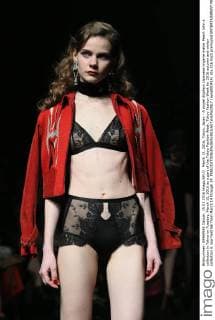 March 15, 2016, Tokyo, Japan - A model displays Japanese lingerie maker Peach John s collection in Tokyo on Tuesday, March 15, 2016 as a part of the Tokyo Fashion Week. Tokyo Fashion Week for 2016 autumn and winter collection is now held her from March 14 through 19.  (lwxa000414)