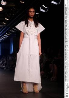 Plaza Indonesia Fashion week Spring Summer 2016 A model showcases the work of the designers from Opi Bachtiar, during the Plaza Indonesia Fashion Week Spring Summer 2016.  NatanaelxPohan