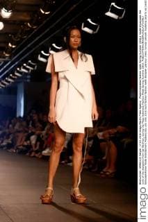 Plaza Indonesia Fashion week Spring Summer 2016 A model showcases the work of the designers from Opi Bachtiar, during the Plaza Indonesia Fashion Week Spring Summer 2016.  NatanaelxPohan