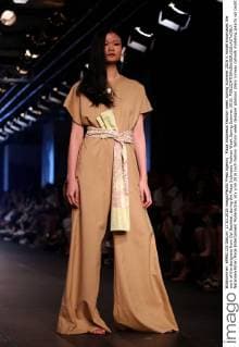 Plaza Indonesia Fashion week Spring Summer 2016 A model showcases the work of the designers from Opi Bachtiar, during the Plaza Indonesia Fashion Week Spring Summer 2016.  NatanaelxPohan