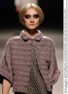 Portugal: Fashion Week A model displays a creation by portuguese designer Anabela Baldaque at her Fall Winter 2016 collection fashion show during Portugal Fashion Week in Matosinhos, outskirts of Porto.  NunoxGuimaraes