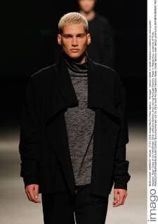 Portugal: Fashion Week A model displays a creation by portuguese designer Hugo Costa at his Fall Winter 2016 collection fashion show during Portugal Fashion Week in Matosinhos, outskirts of Porto.  NunoxGuimaraes
