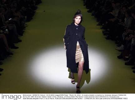 March 18, 2016 - A model presents a creation by Ukrainian designer PODOLYAN during the 38th Ukrainian Fashion Week in Kiev, Ukraine, 18 March 2016. The fashion event presents 2016 collections by Ukrainian and international designers from 17 to 23 March. - ZUMAs334