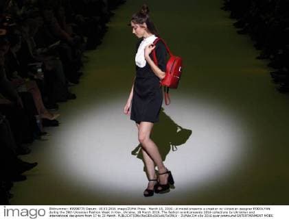 March 18, 2016 - A model presents a creation by Ukrainian designer PODOLYAN during the 38th Ukrainian Fashion Week in Kiev, Ukraine, 18 March 2016. The fashion event presents 2016 collections by Ukrainian and international designers from 17 to 23 March. - ZUMAs334