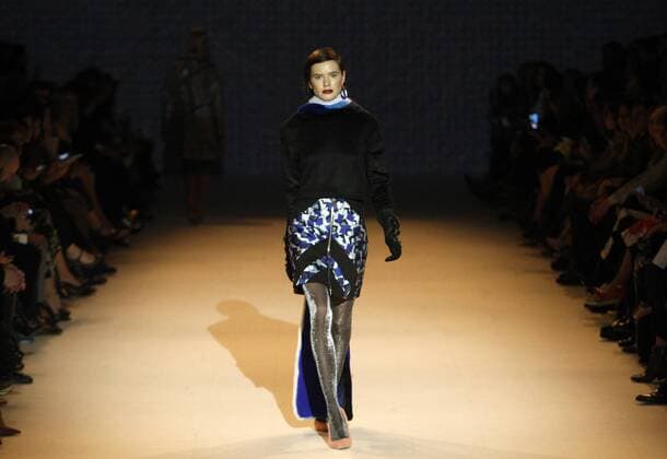 March 18, 2016 - A model presents a creation by Ukrainian designer Andre TAN during the 38th Ukrainian Fashion Week in Kiev, Ukraine, 18 March 2016. The fashion event presents 2016 collections by Ukrainian and international designers from 17 to 23 March. - ZUMAs334