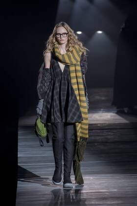 Japan: Onitsuka Tiger brand, Andrea Pompilio s autumn winter 2016 collection A model on the runway during the Onitsuka Tiger brand, Andrea Pompilio s design 2016 autumn winter fashion show at the Mercedes-Benz Fashion Week Tokyo in Japan.  AlessandroxDixCiommo