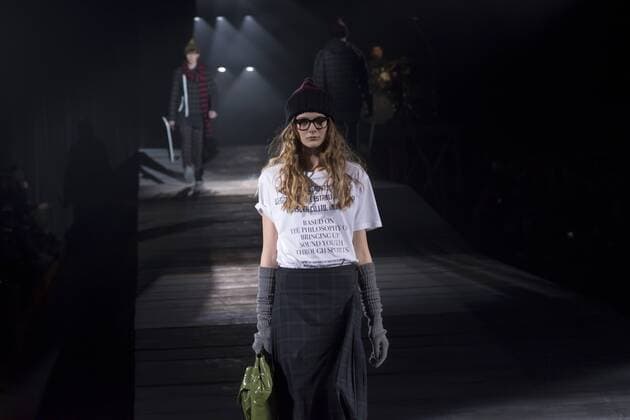 Japan: Onitsuka Tiger brand, Andrea Pompilio s autumn winter 2016 collection A model on the runway during the Onitsuka Tiger brand, Andrea Pompilio s design 2016 autumn winter fashion show at the Mercedes-Benz Fashion Week Tokyo in Japan.  AlessandroxDixCiommo