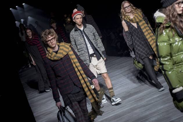 Japan: Onitsuka Tiger brand, Andrea Pompilio s autumn winter 2016 collection Models on the runway during the Onitsuka Tiger brand, Andrea Pompilio s design 2016 autumn winter fashion show at the Mercedes-Benz Fashion Week Tokyo in Japan.  AlessandroxDixCiommo
